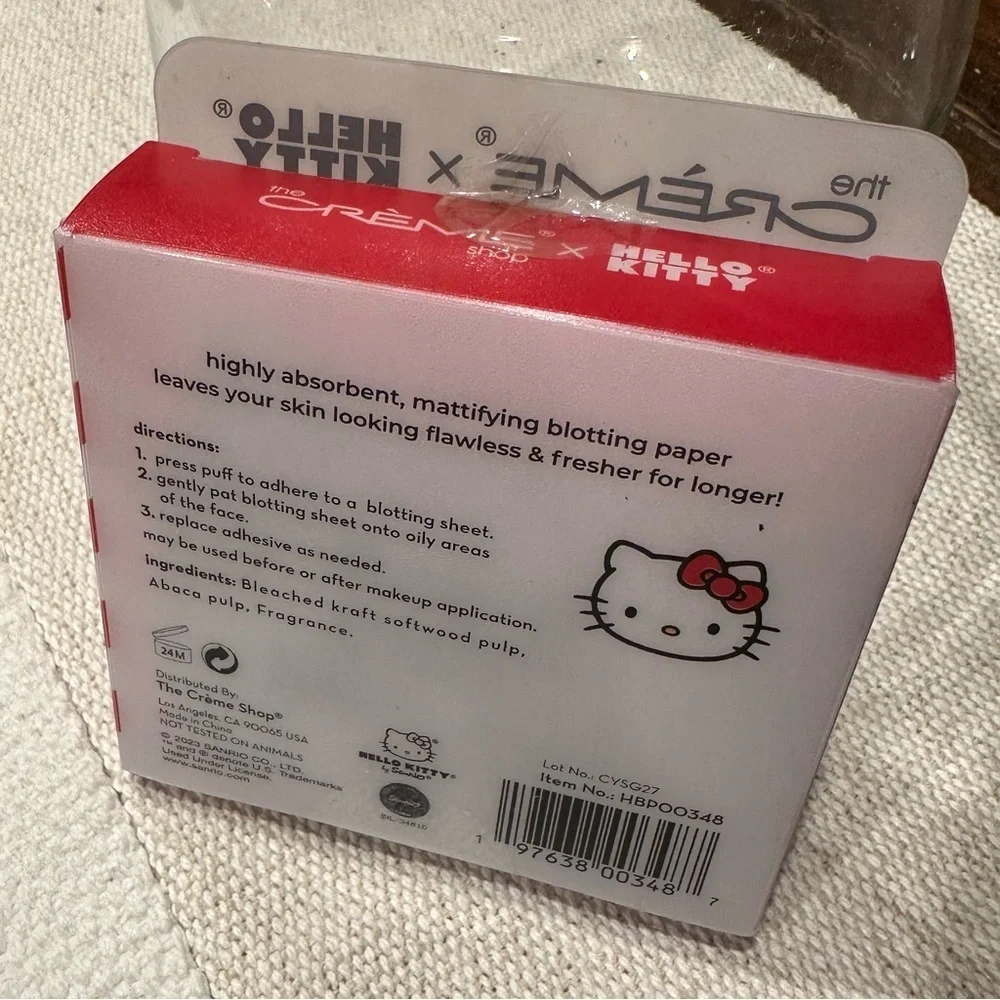 NEW Hello Kitty Mattifying Blotting Paper+Reusable Mirror Compact The Crème Shop